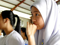 Students paying attention to the talk