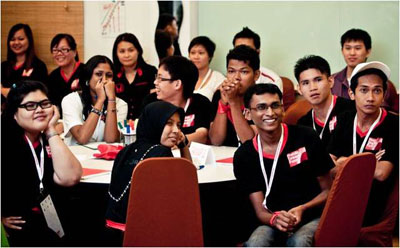 Candidates paying attention during a group session