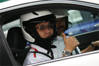 Johardy Ibrahim from Utusan all geared up for his fun time with Civic Type R on track
